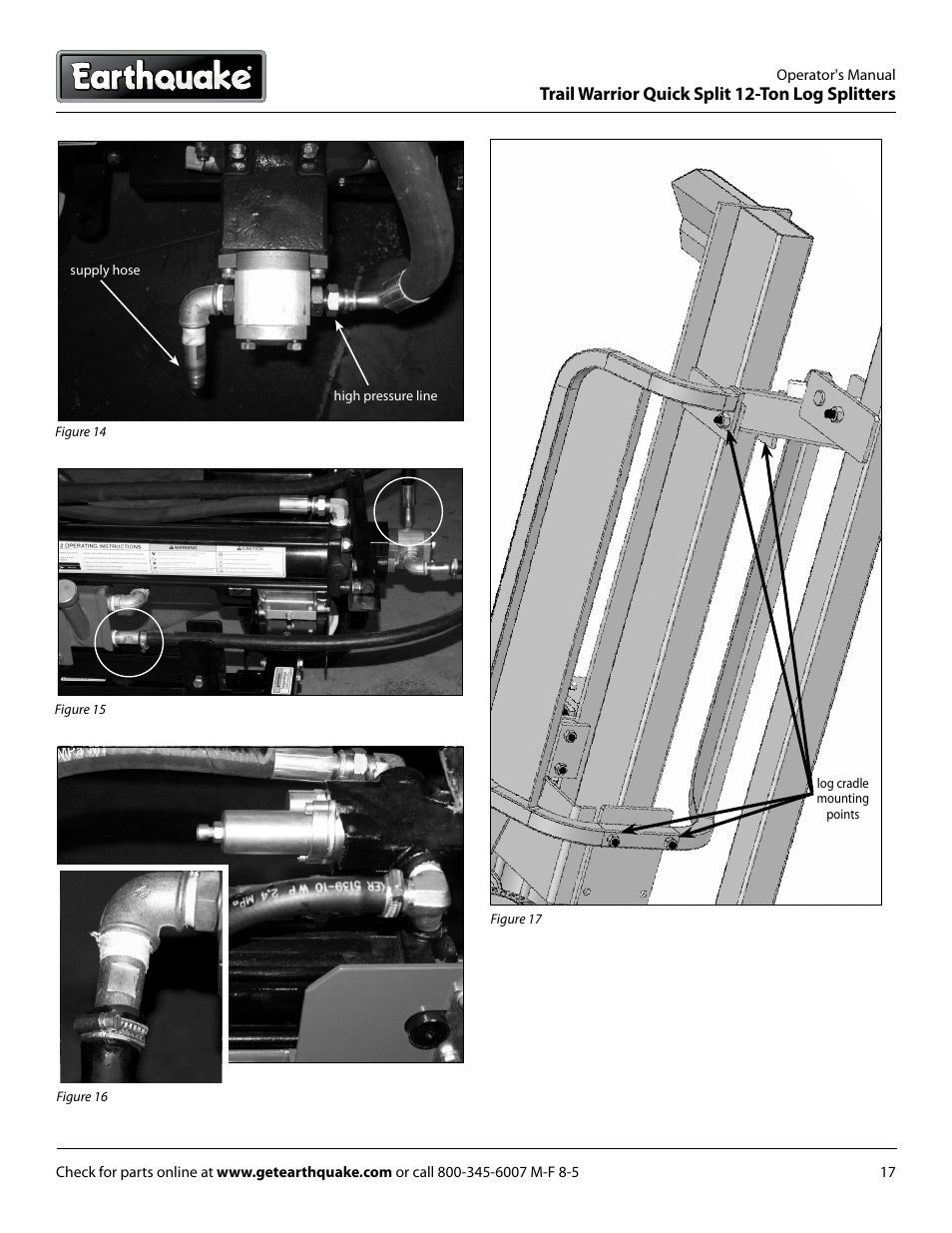 Trail warrior quick split 12-ton log splitters | EarthQuake W1265B User Manual | Page 17 / 36