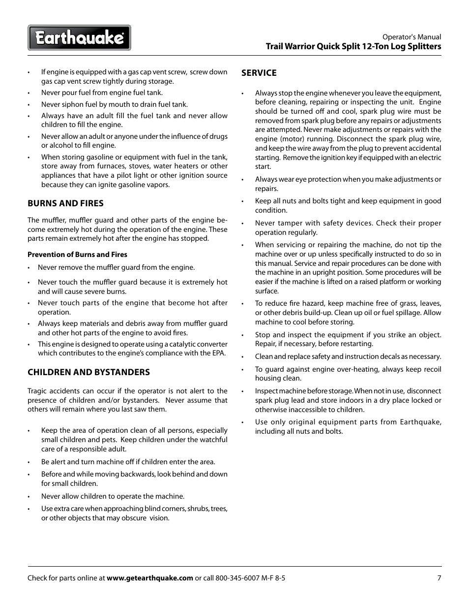 EarthQuake W1265B User Manual | Page 7 / 36