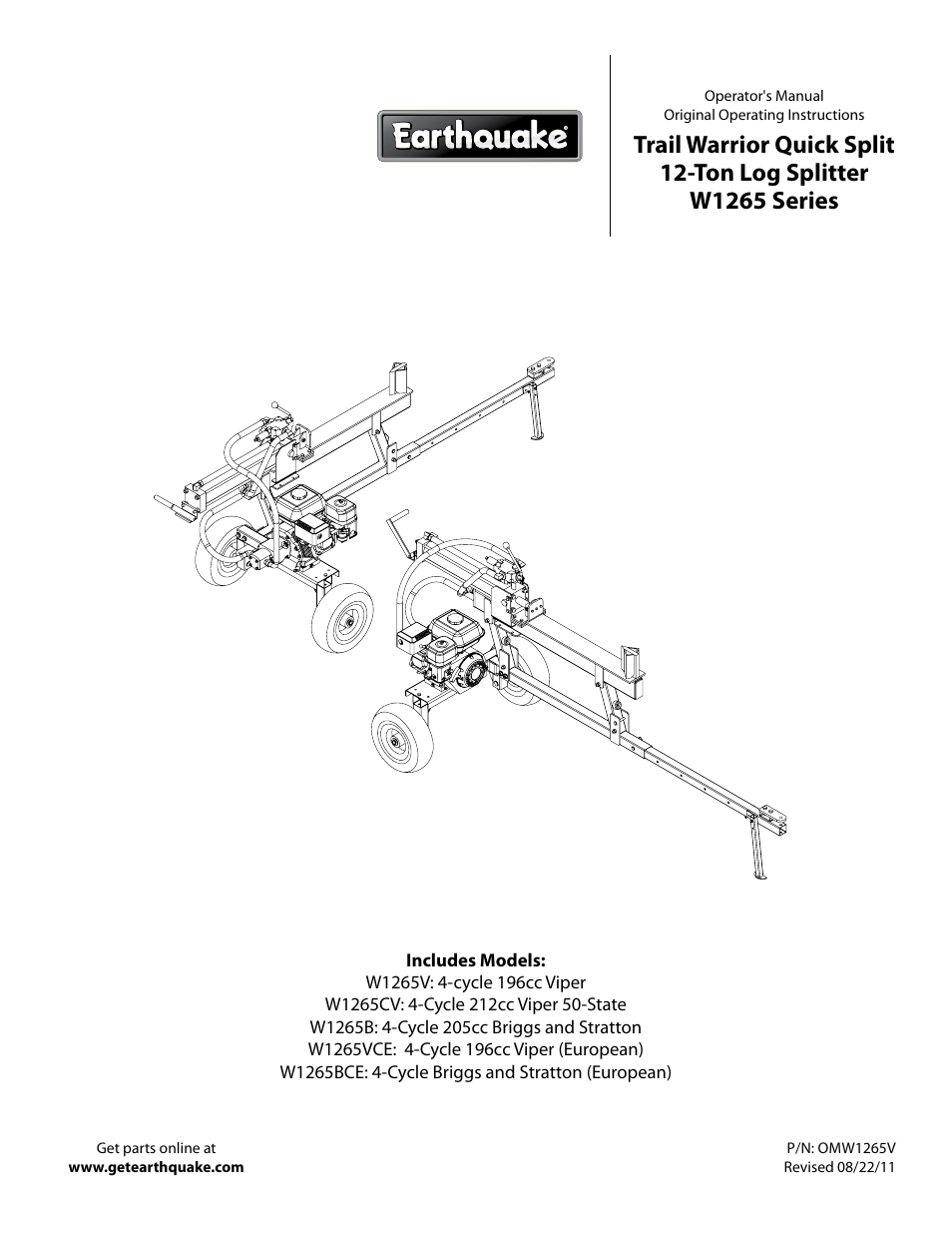 EarthQuake W1265V User Manual | 36 pages