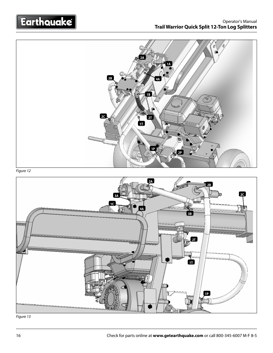 Trail warrior quick split 12-ton log splitters | EarthQuake W1265V User Manual | Page 16 / 36