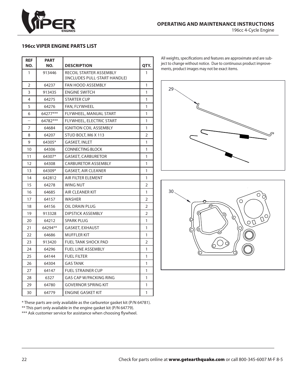 EarthQuake W1265VCE User Manual | Page 22 / 24