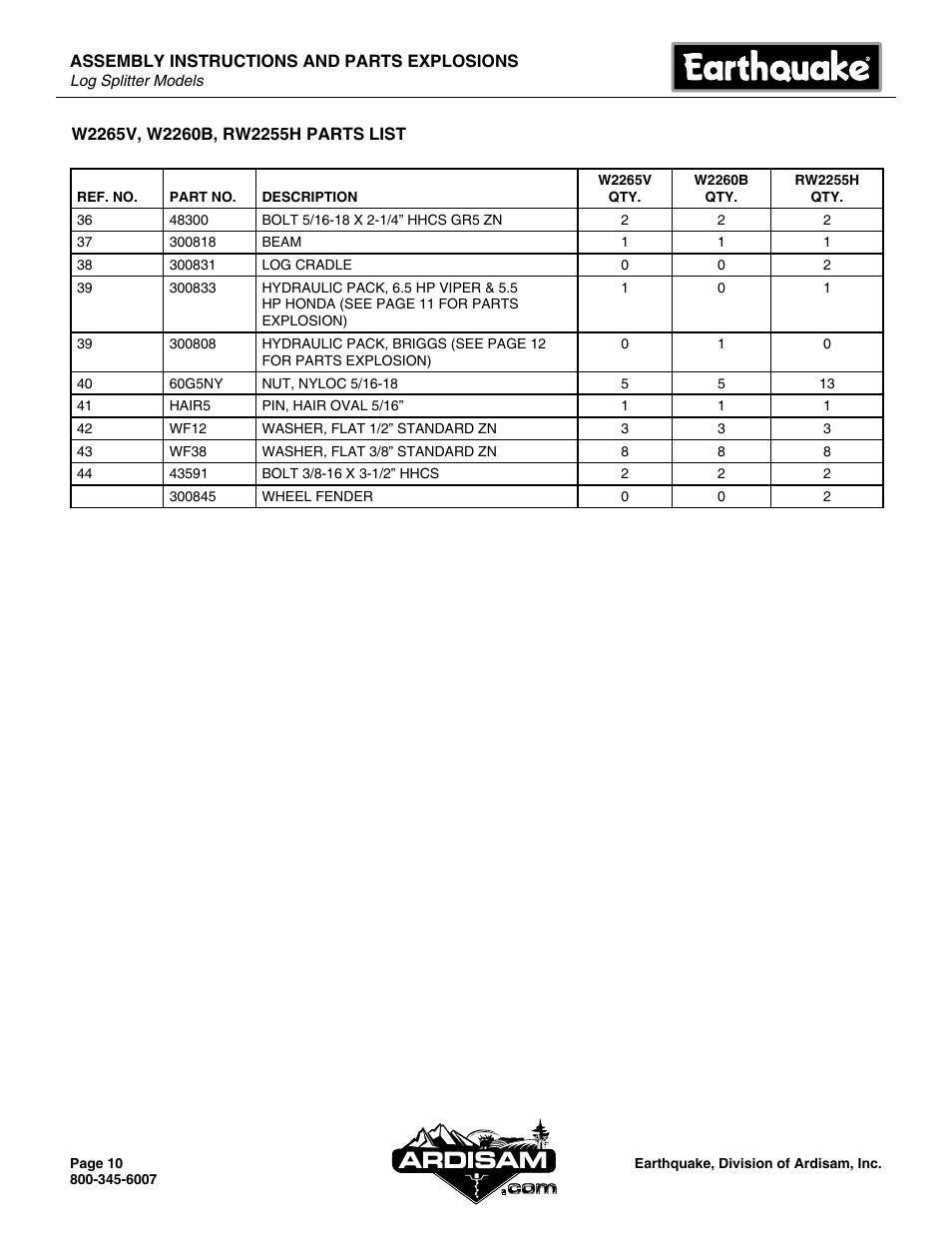 Ardisam | EarthQuake W2265V User Manual | Page 10 / 20