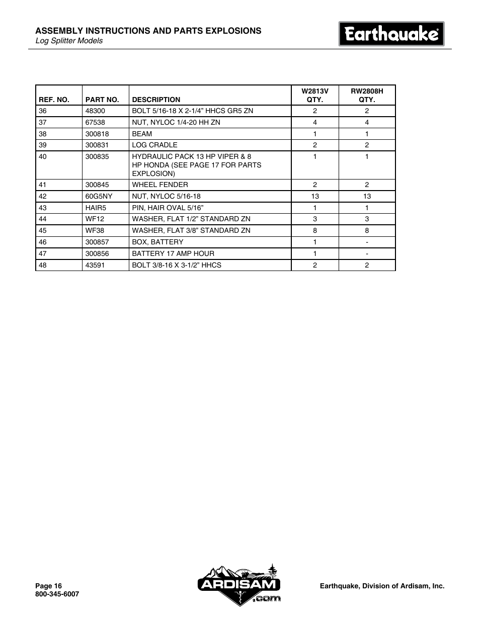 Ardisam | EarthQuake W2265V User Manual | Page 16 / 20
