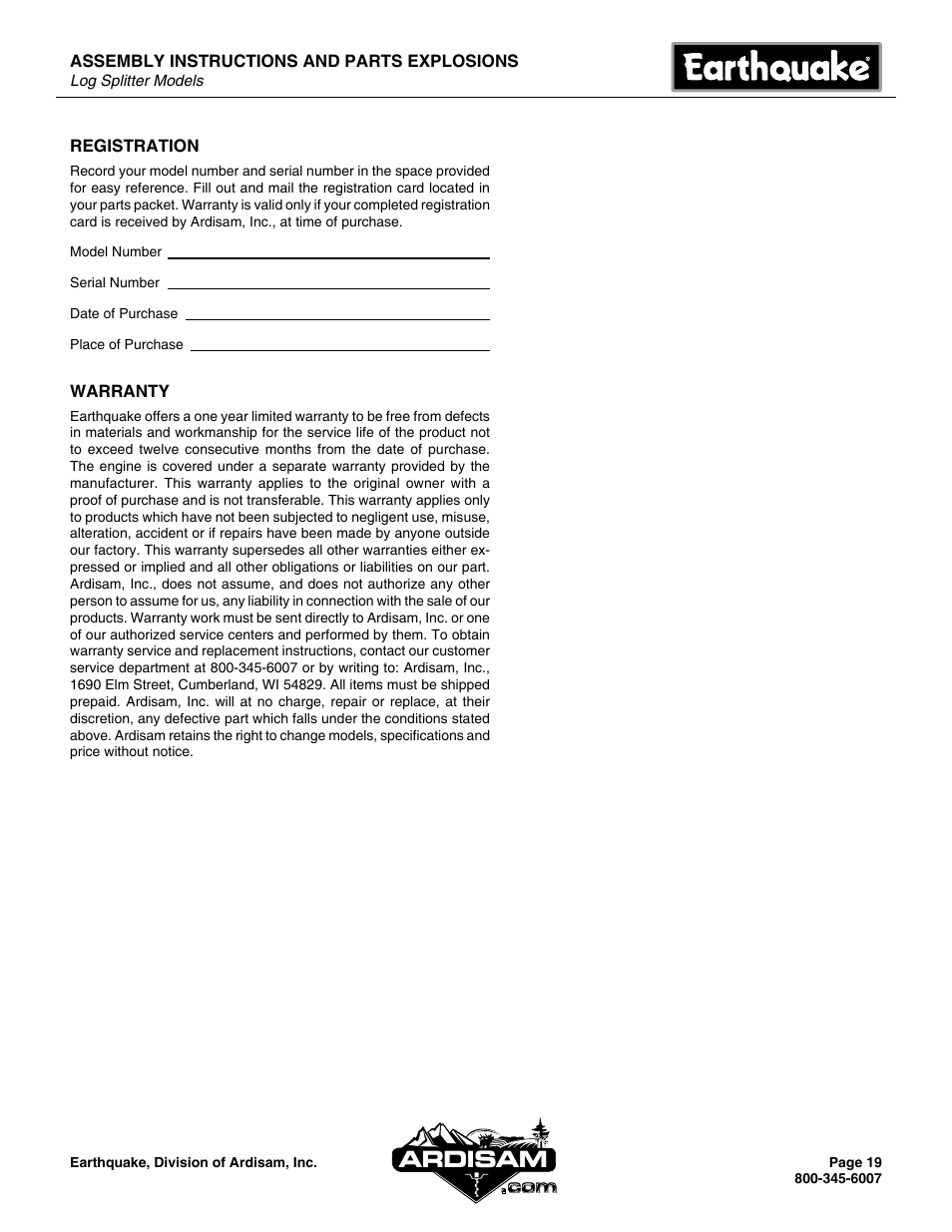 Ardisam | EarthQuake W2265V User Manual | Page 19 / 20