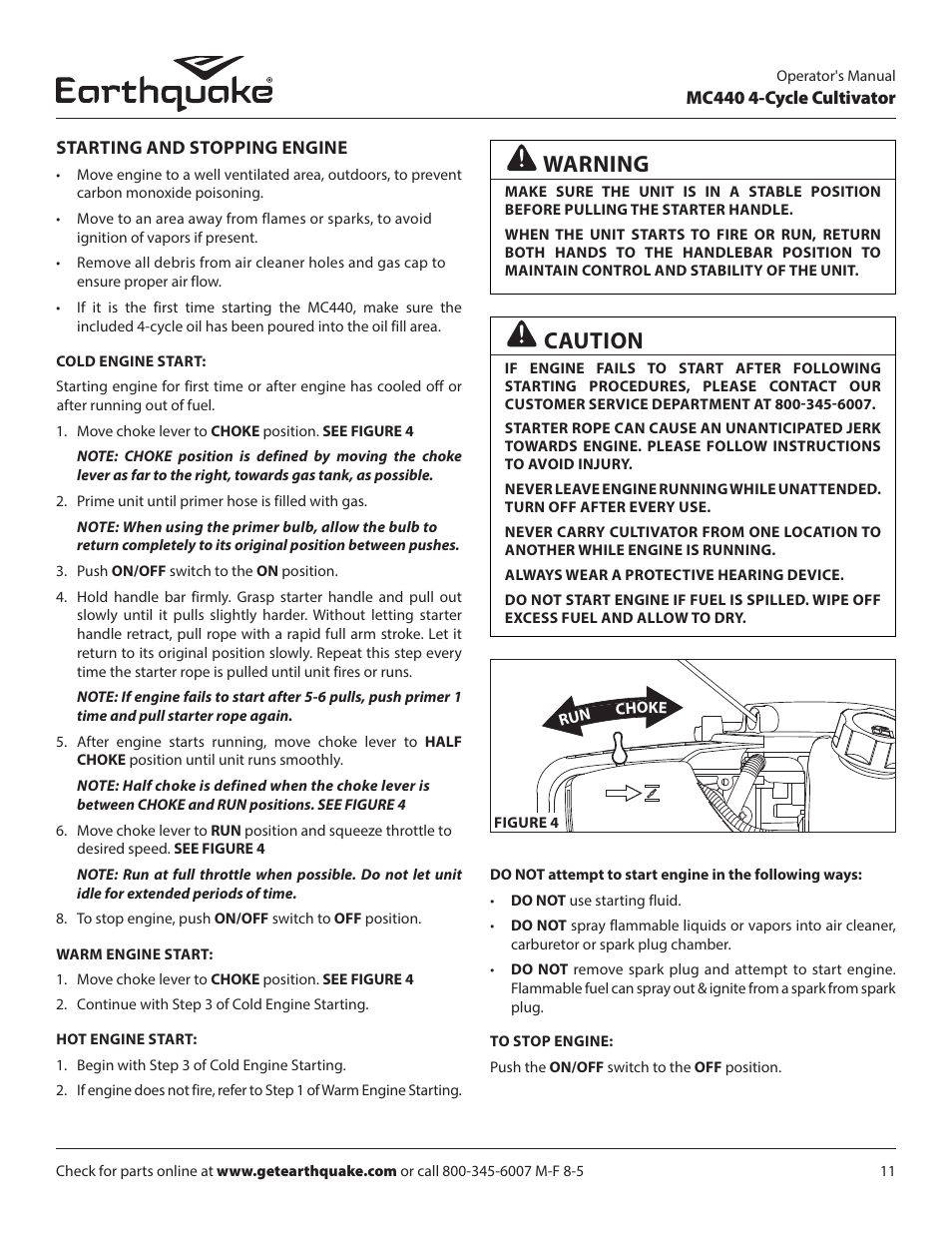 Caution, Warning | EarthQuake 12802 User Manual | Page 11 / 84