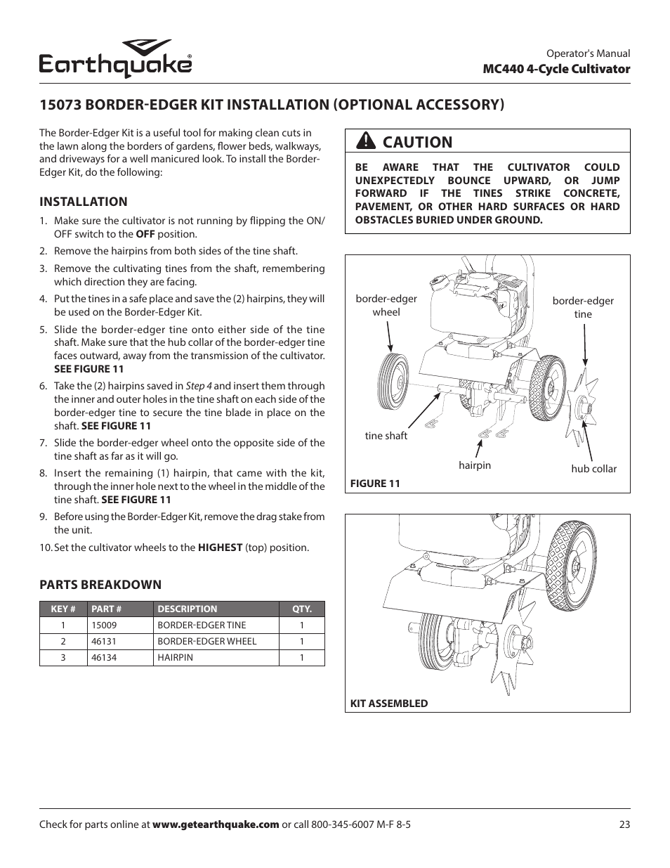 Caution | EarthQuake 12802 User Manual | Page 23 / 84