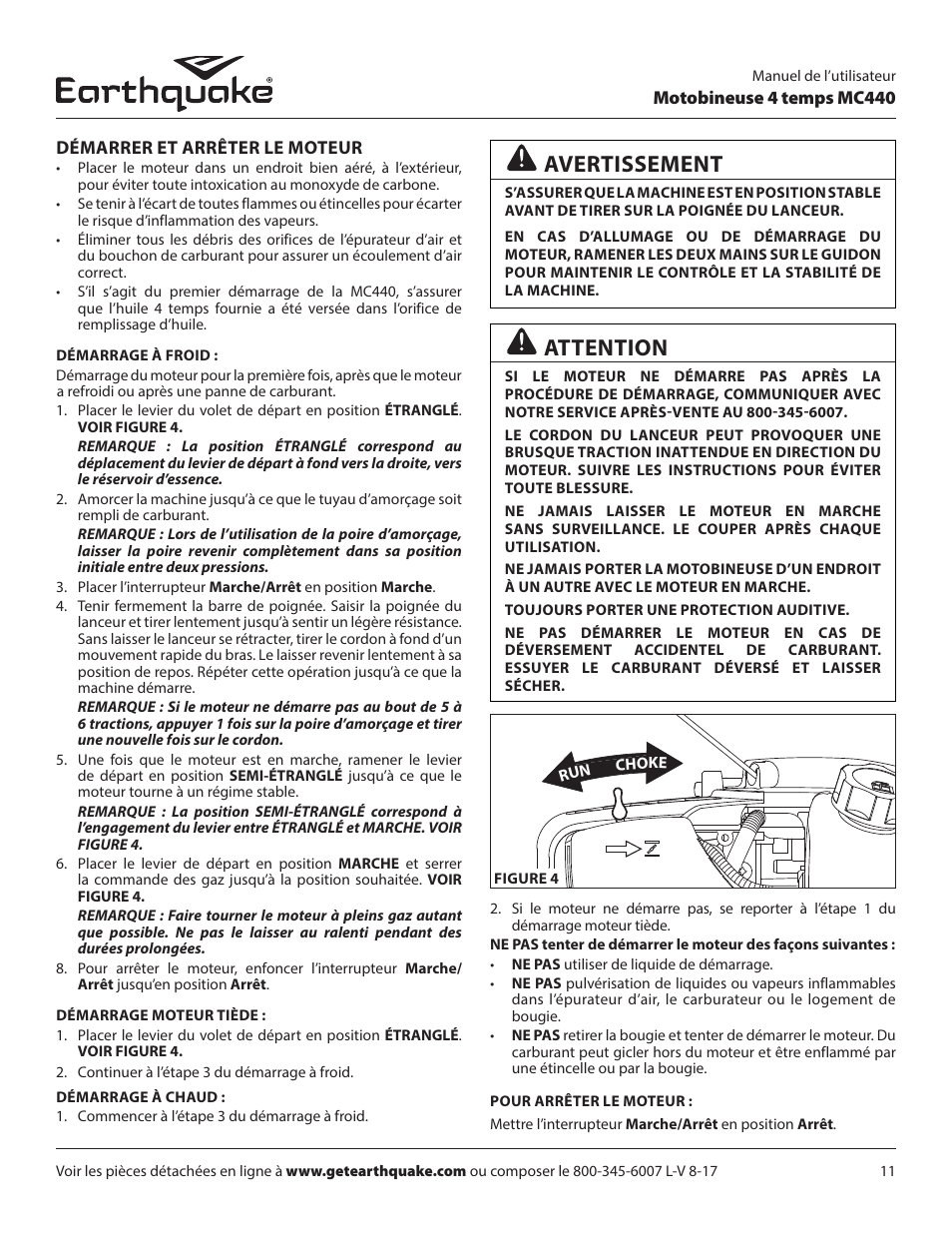 Attention, Avertissement | EarthQuake 12802 User Manual | Page 39 / 84