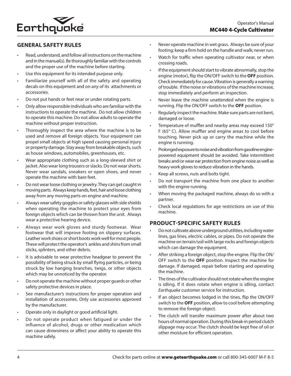 EarthQuake 12802 User Manual | Page 4 / 84