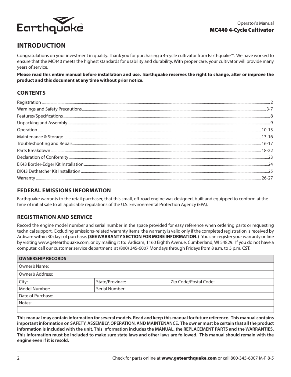 Introduction | EarthQuake 12802 User Manual | Page 2 / 28