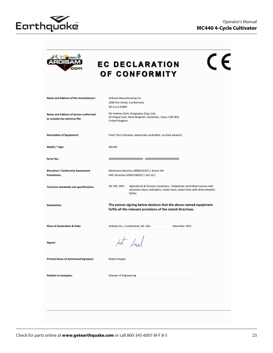 EarthQuake 12802 User Manual | Page 23 / 28