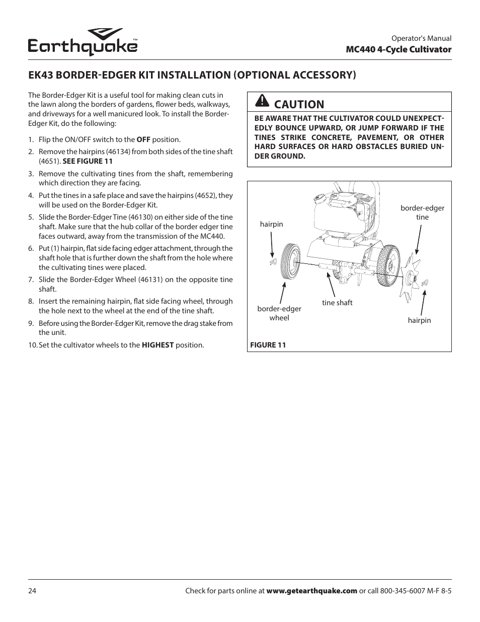 Caution | EarthQuake 12802 User Manual | Page 24 / 28