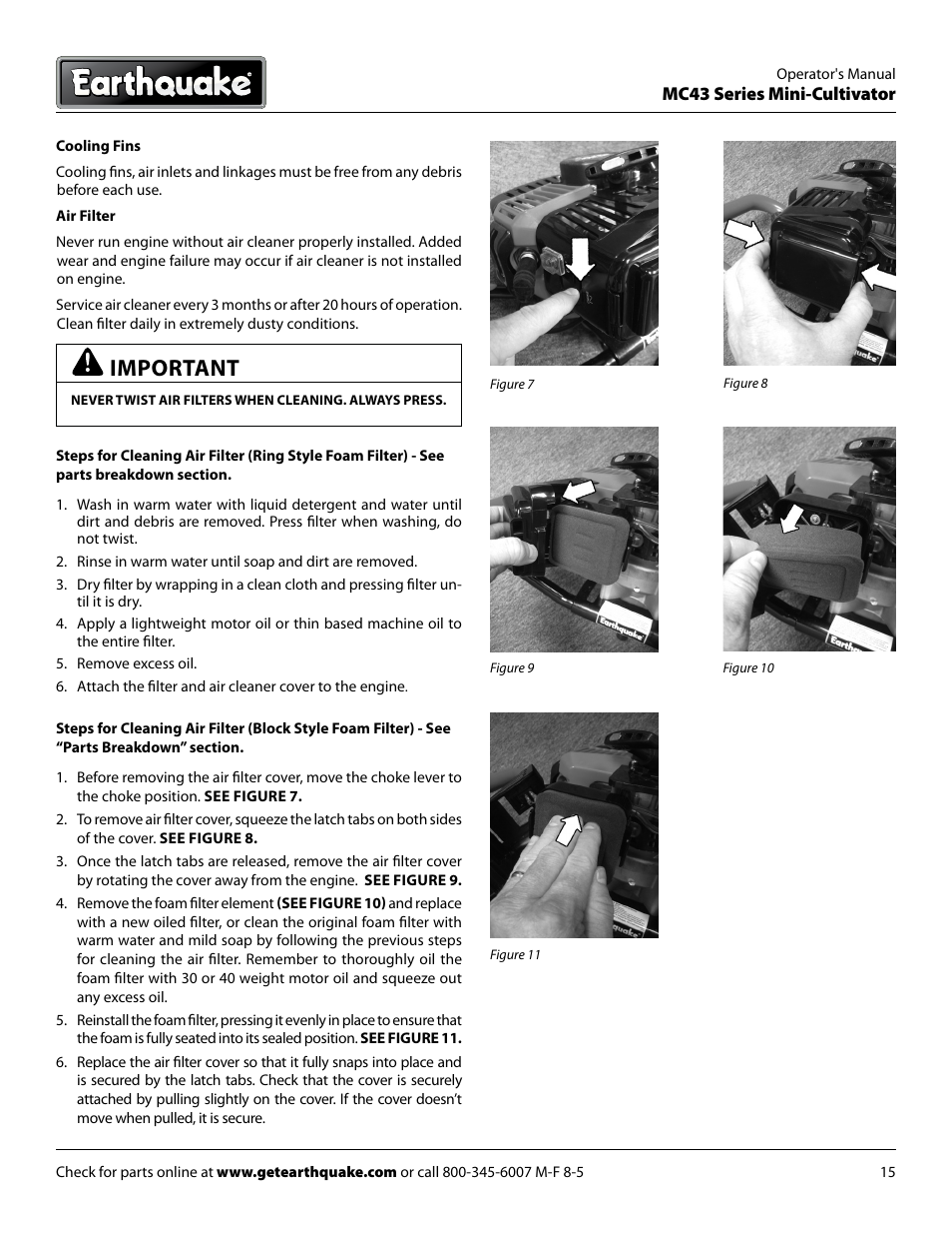 Important | EarthQuake MC43E User Manual | Page 15 / 32