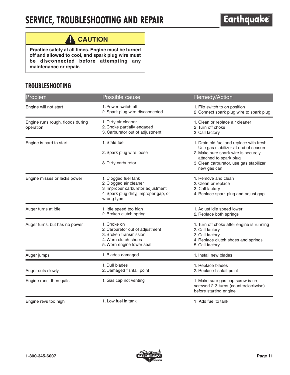 Service | EarthQuake E43 User Manual | Page 11 / 15