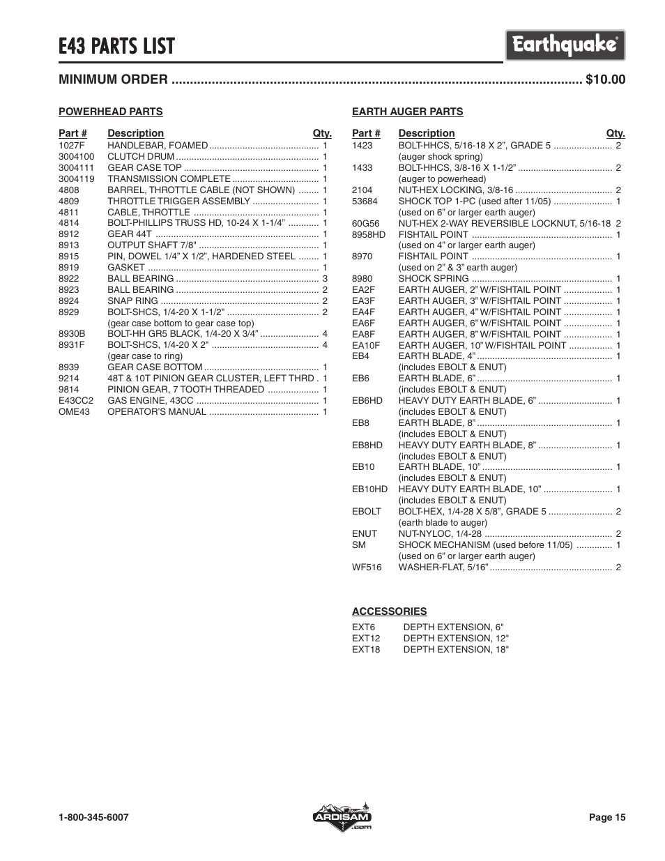 E43 p | EarthQuake E43 User Manual | Page 15 / 15