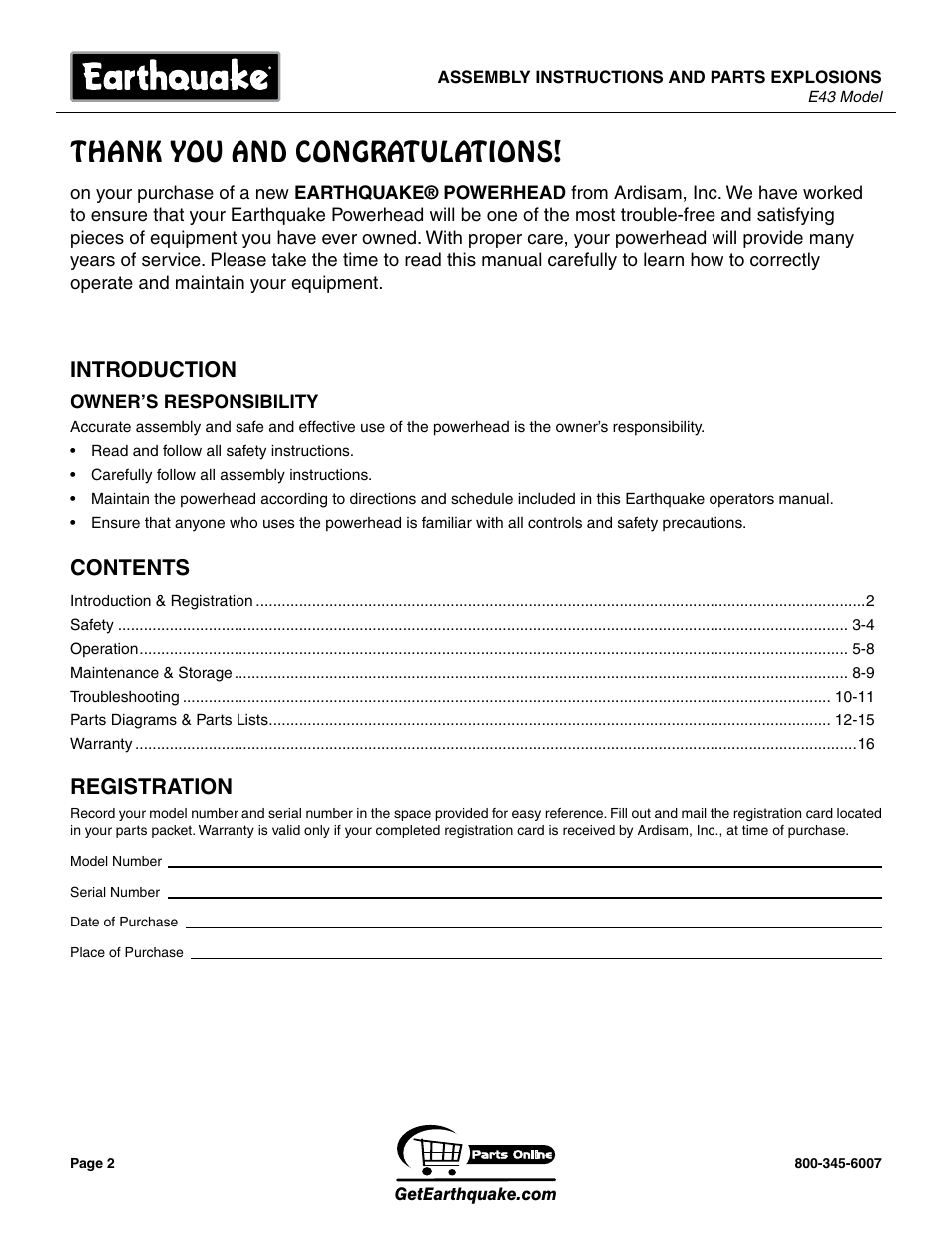 EarthQuake E43 User Manual | Page 2 / 20