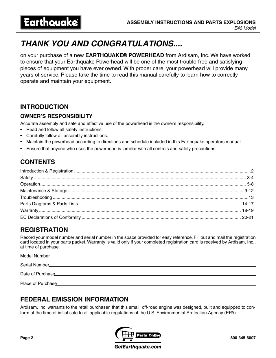 EarthQuake E43 User Manual | Page 2 / 24