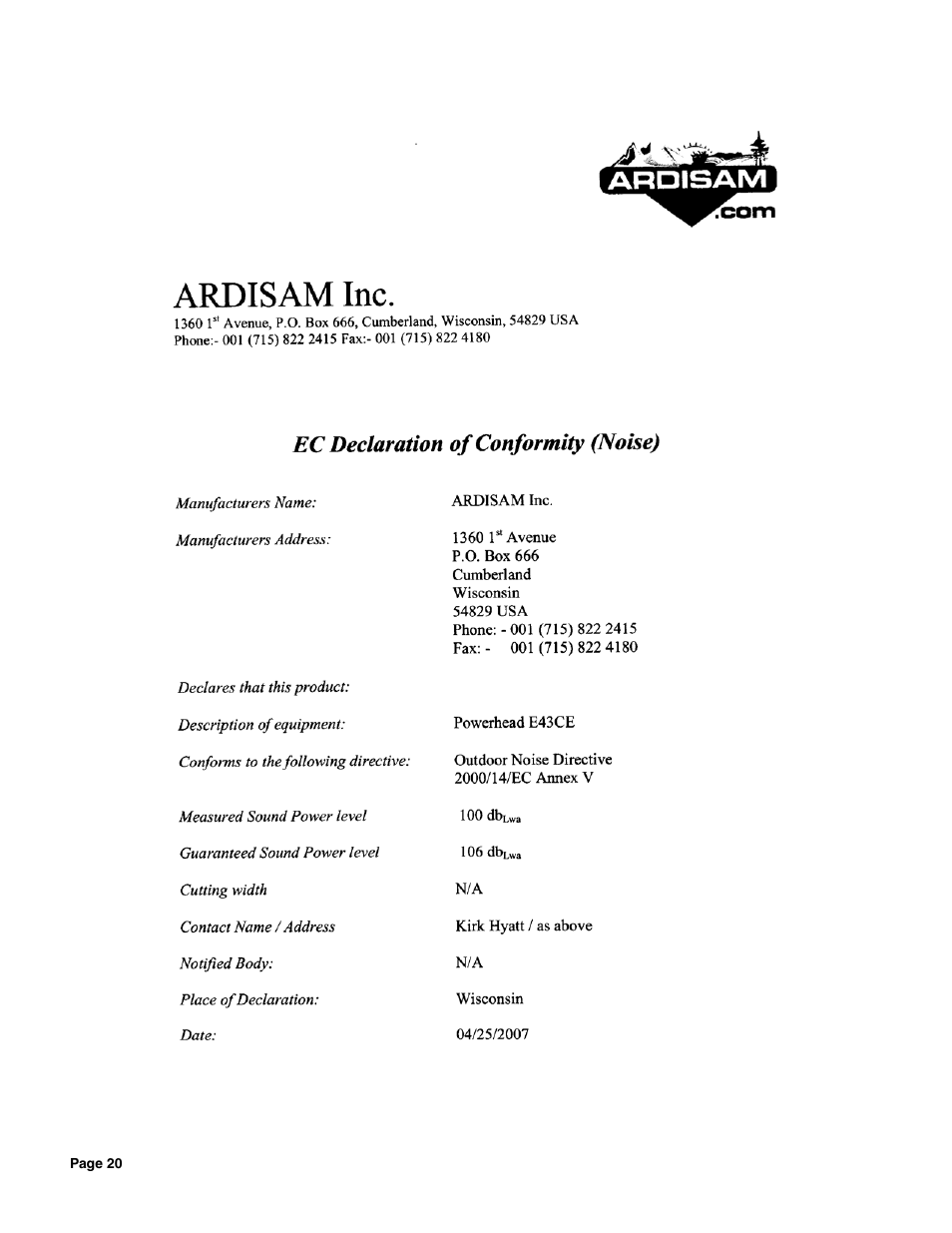 EarthQuake E43 User Manual | Page 20 / 24