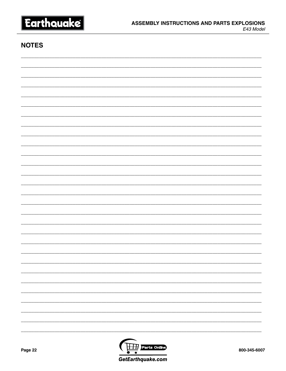 EarthQuake E43 User Manual | Page 22 / 24