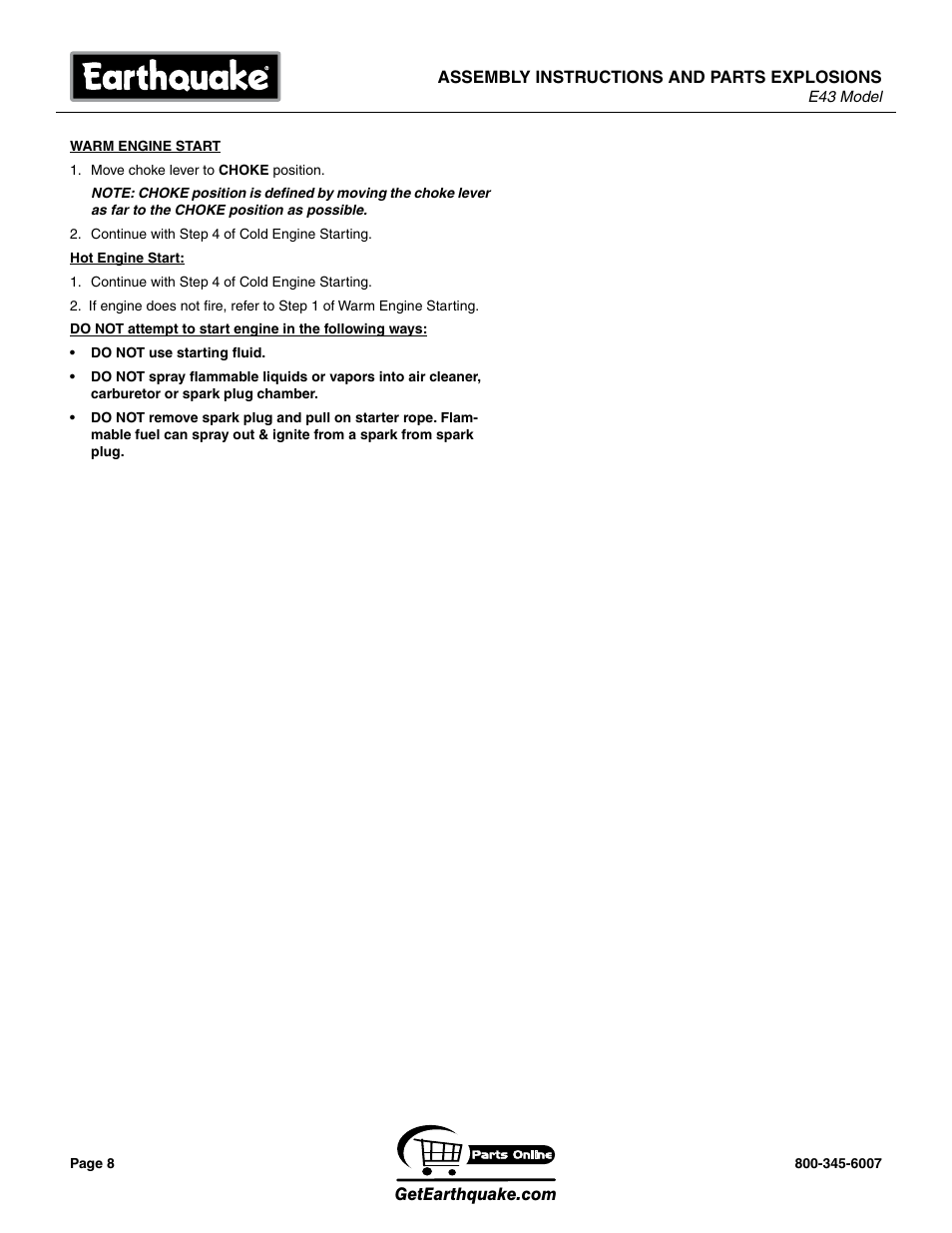 EarthQuake E43 User Manual | Page 8 / 24