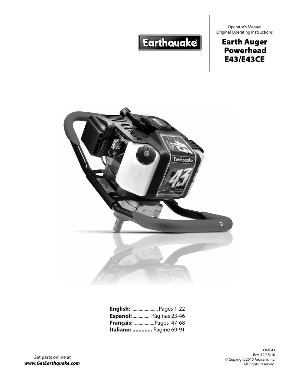 EarthQuake E43 User Manual | 92 pages