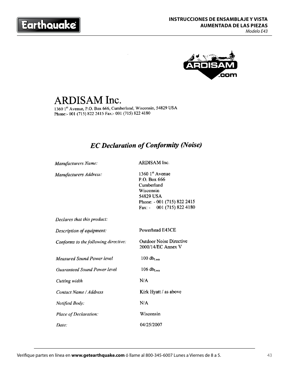 EarthQuake E43 User Manual | Page 43 / 92