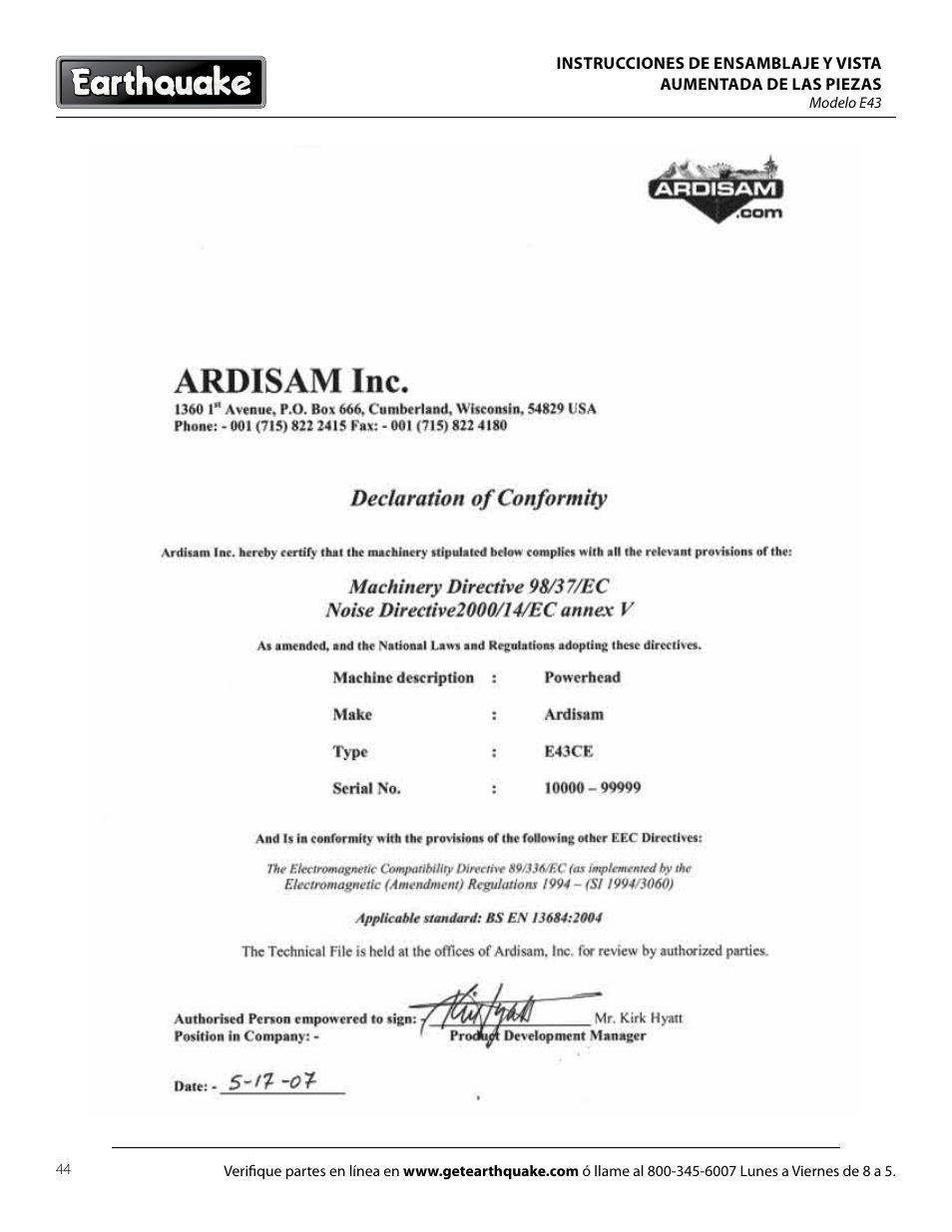 EarthQuake E43 User Manual | Page 44 / 92