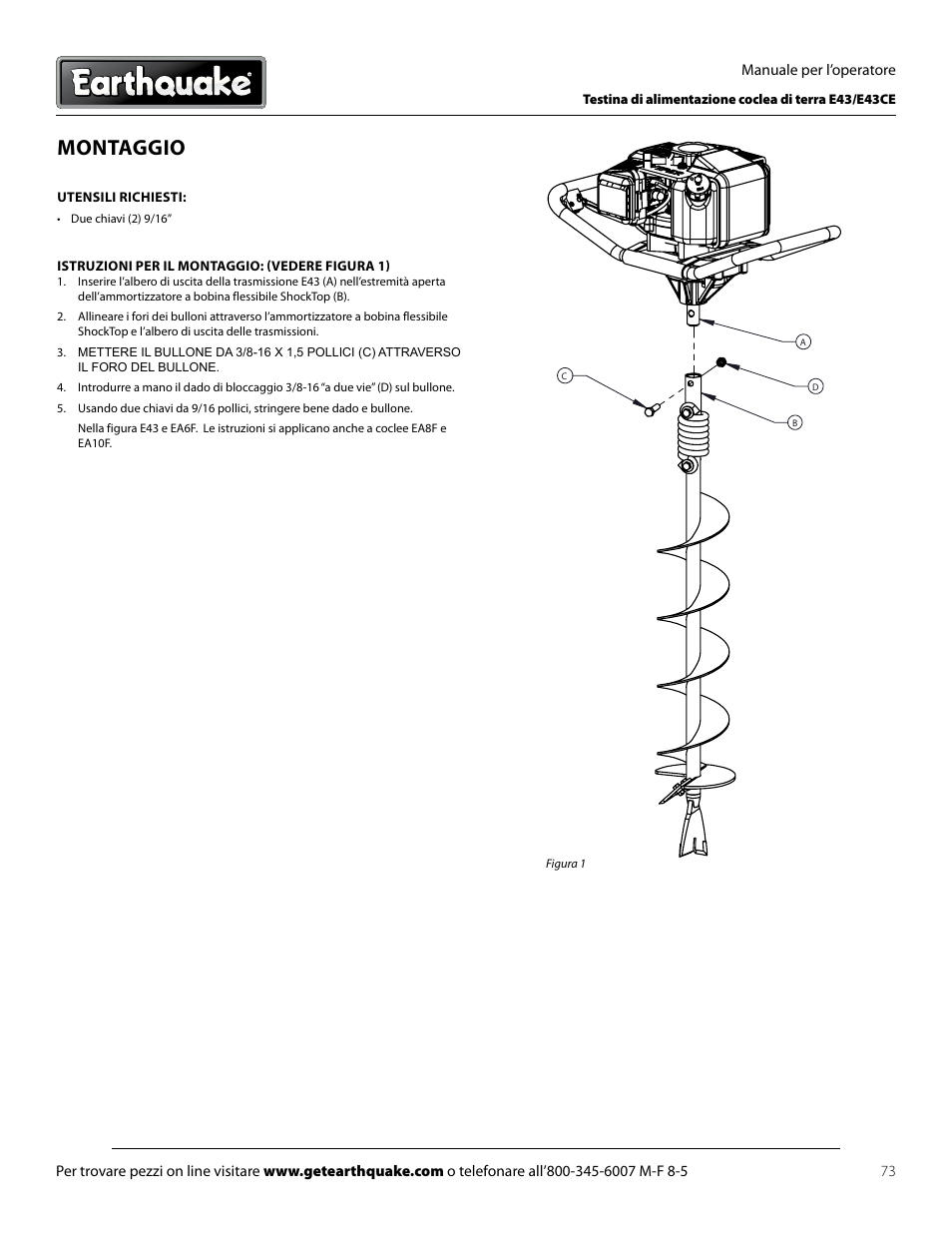 Montaggio | EarthQuake E43 User Manual | Page 73 / 92