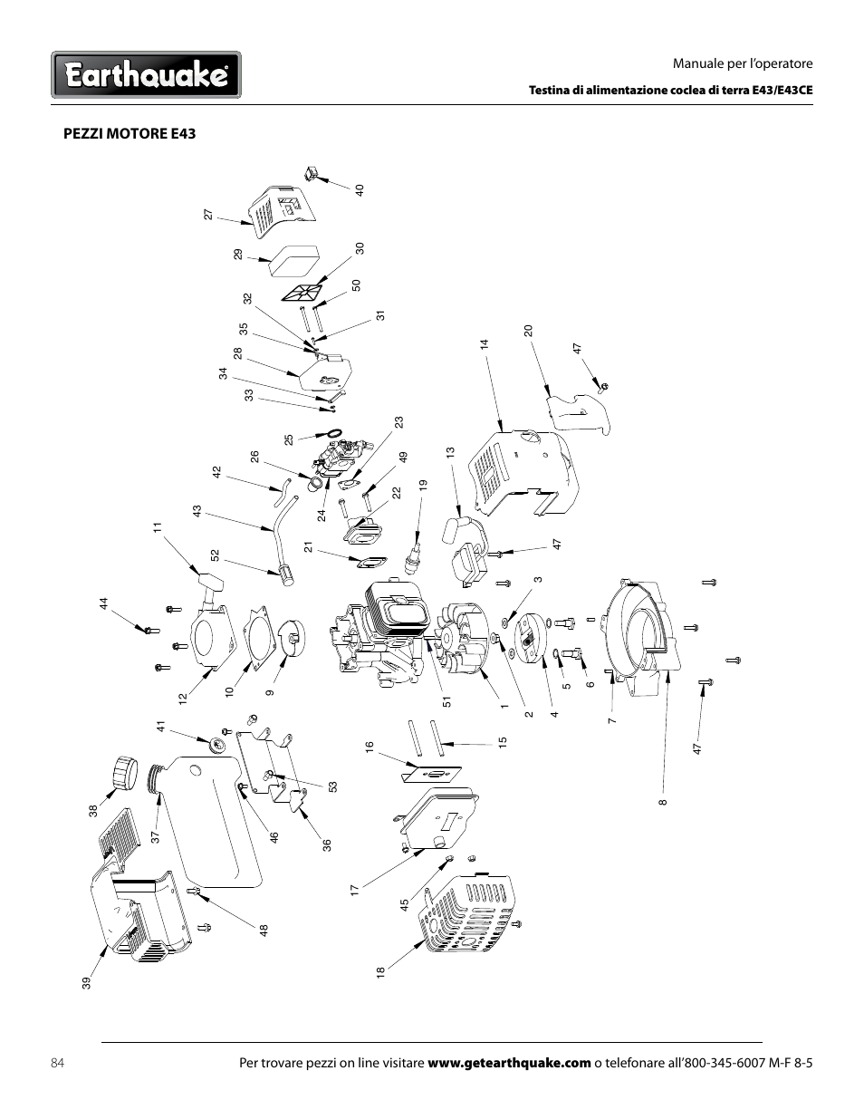Pezzi motore e43 | EarthQuake E43 User Manual | Page 84 / 92