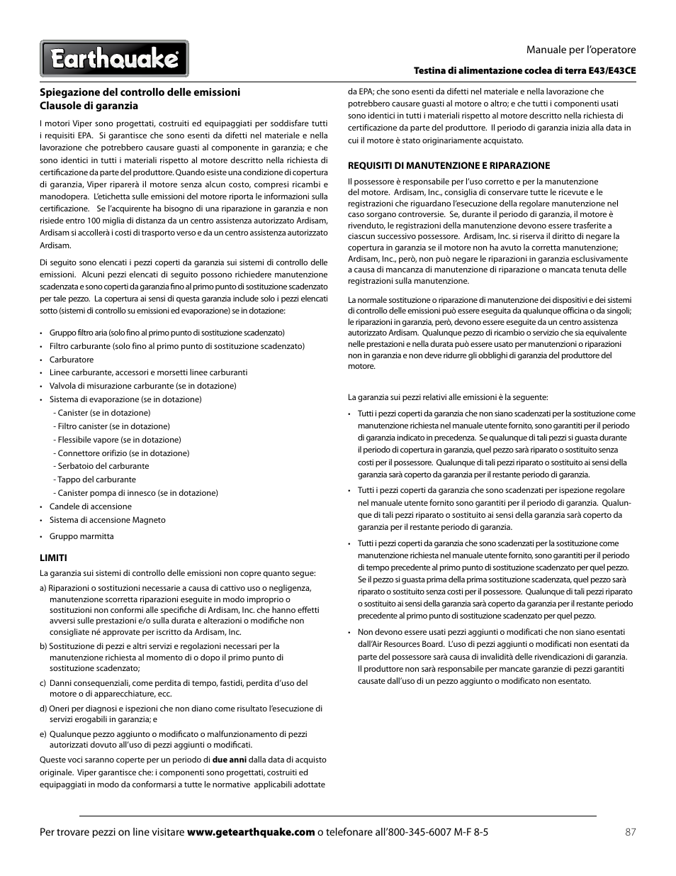 EarthQuake E43 User Manual | Page 87 / 92