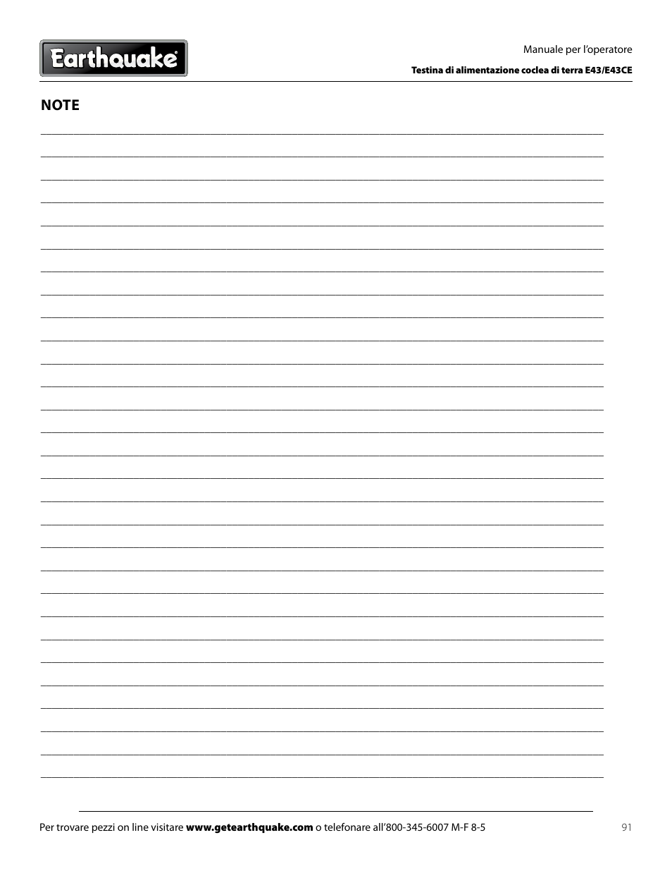 EarthQuake E43 User Manual | Page 91 / 92