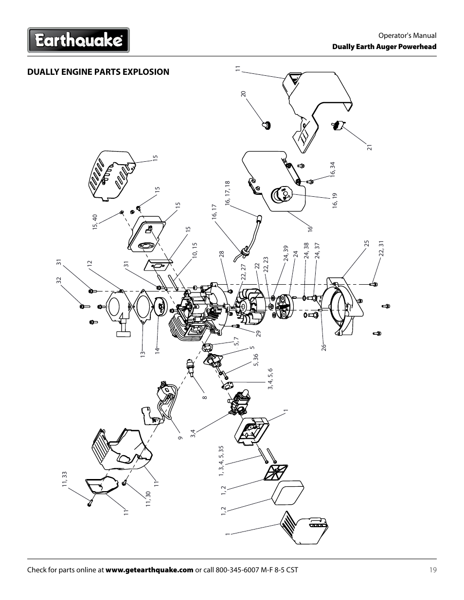 Dually engine parts explosion | EarthQuake 10310 User Manual | Page 19 / 24
