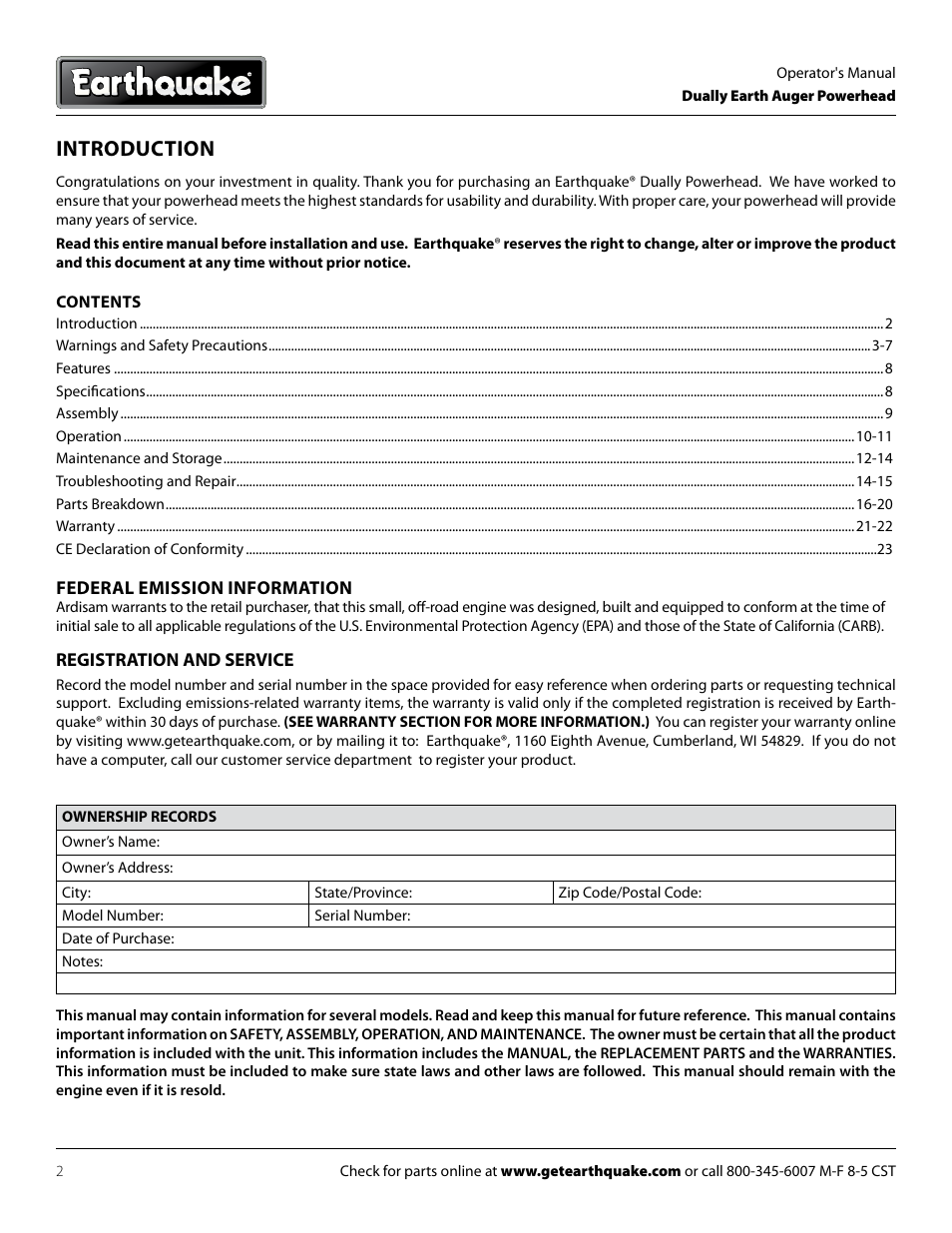 Introduction | EarthQuake 10310 User Manual | Page 2 / 24