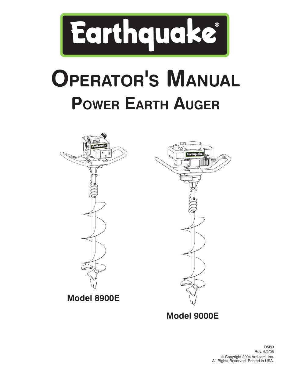 EarthQuake 9000E User Manual | 12 pages