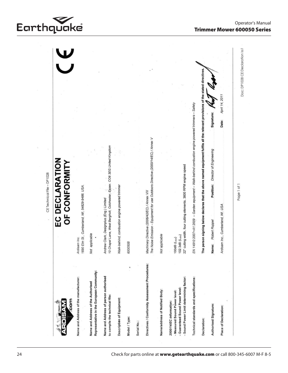 EarthQuake 600050B User Manual | Page 24 / 84