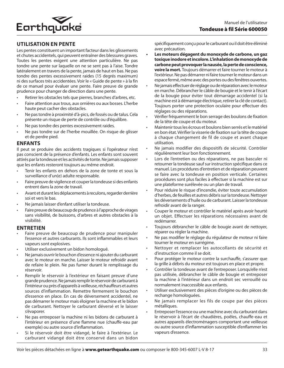 EarthQuake 600050B User Manual | Page 33 / 84