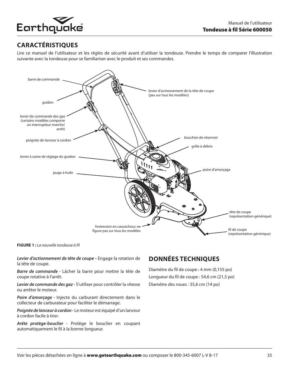 Caractéristiques, Données techniques | EarthQuake 600050B User Manual | Page 35 / 84