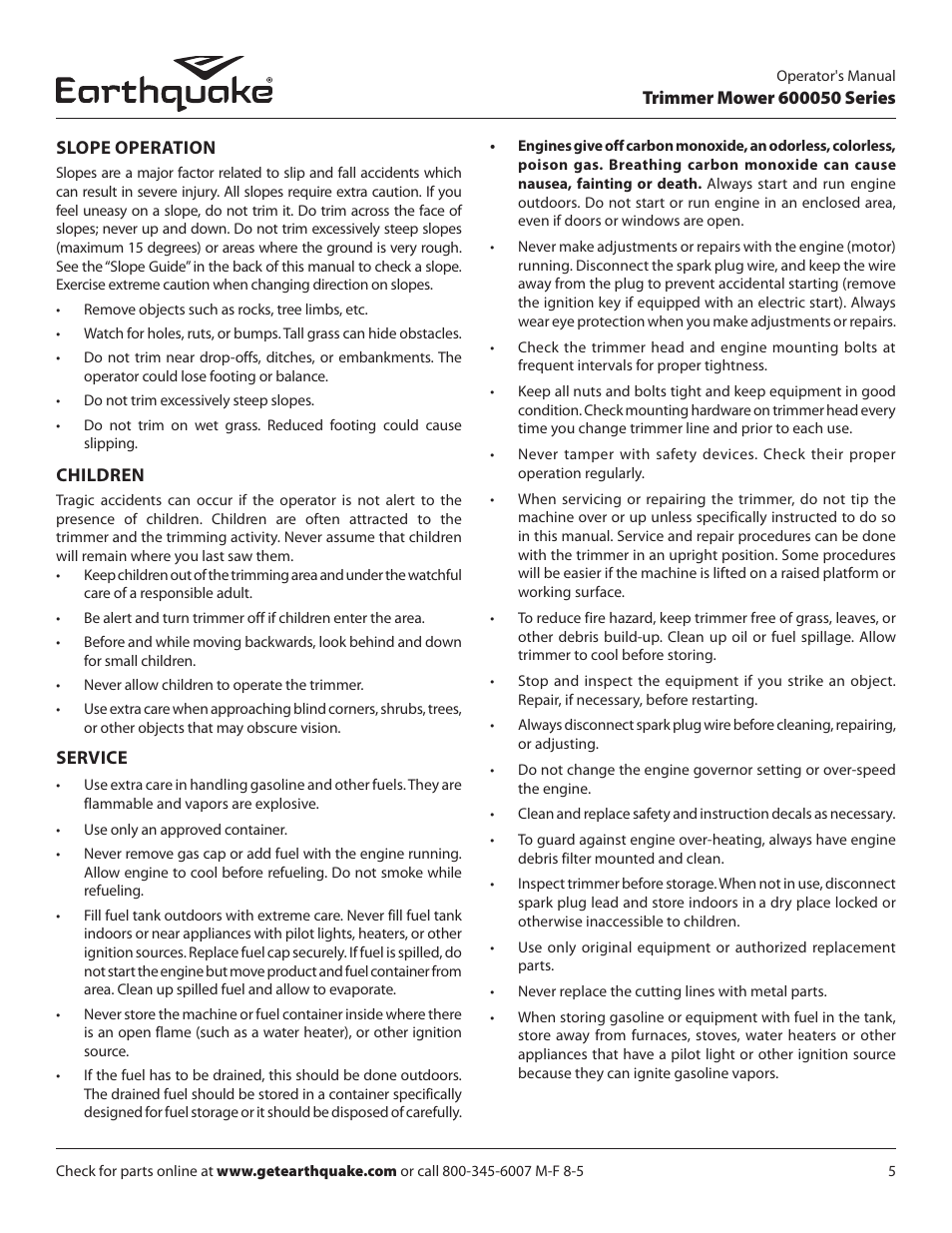 EarthQuake 600050B User Manual | Page 5 / 84