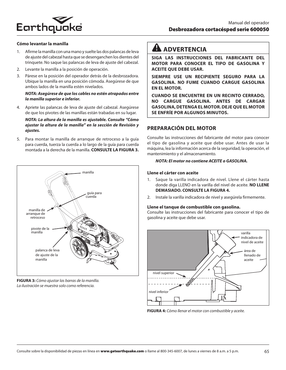 Advertencia | EarthQuake 600050B User Manual | Page 65 / 84
