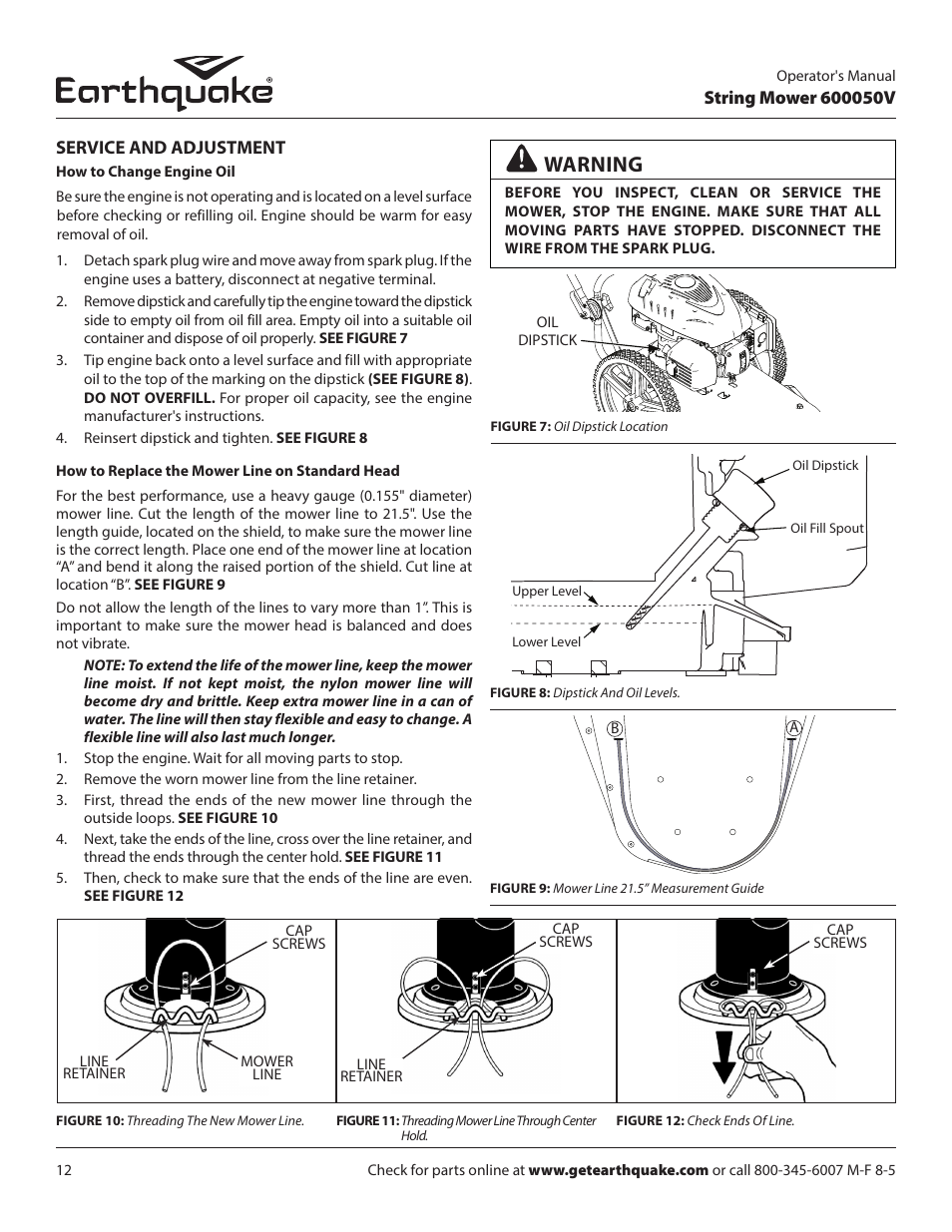 Warning | EarthQuake 600050V User Manual | Page 12 / 24