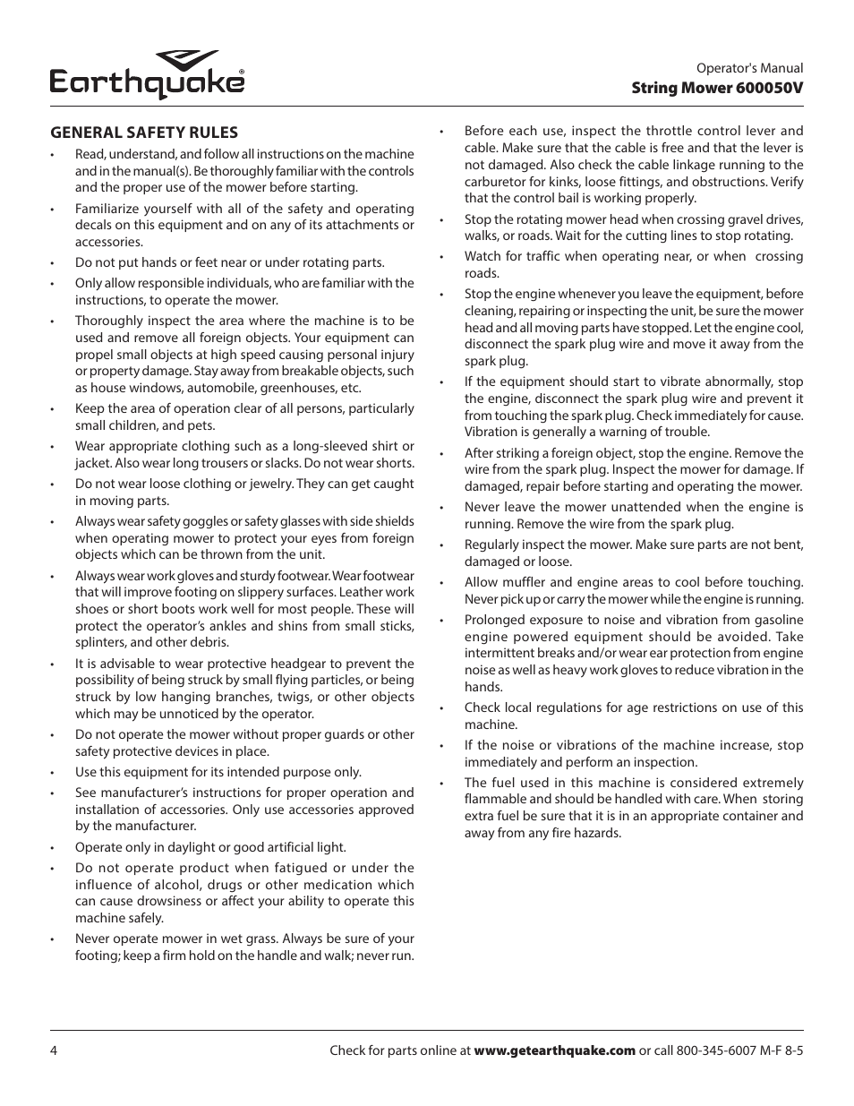 EarthQuake 600050V User Manual | Page 4 / 24
