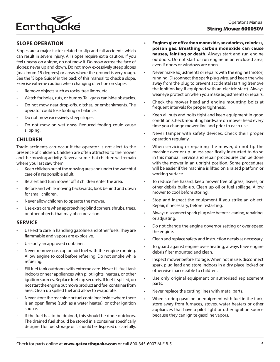 EarthQuake 600050V User Manual | Page 5 / 24