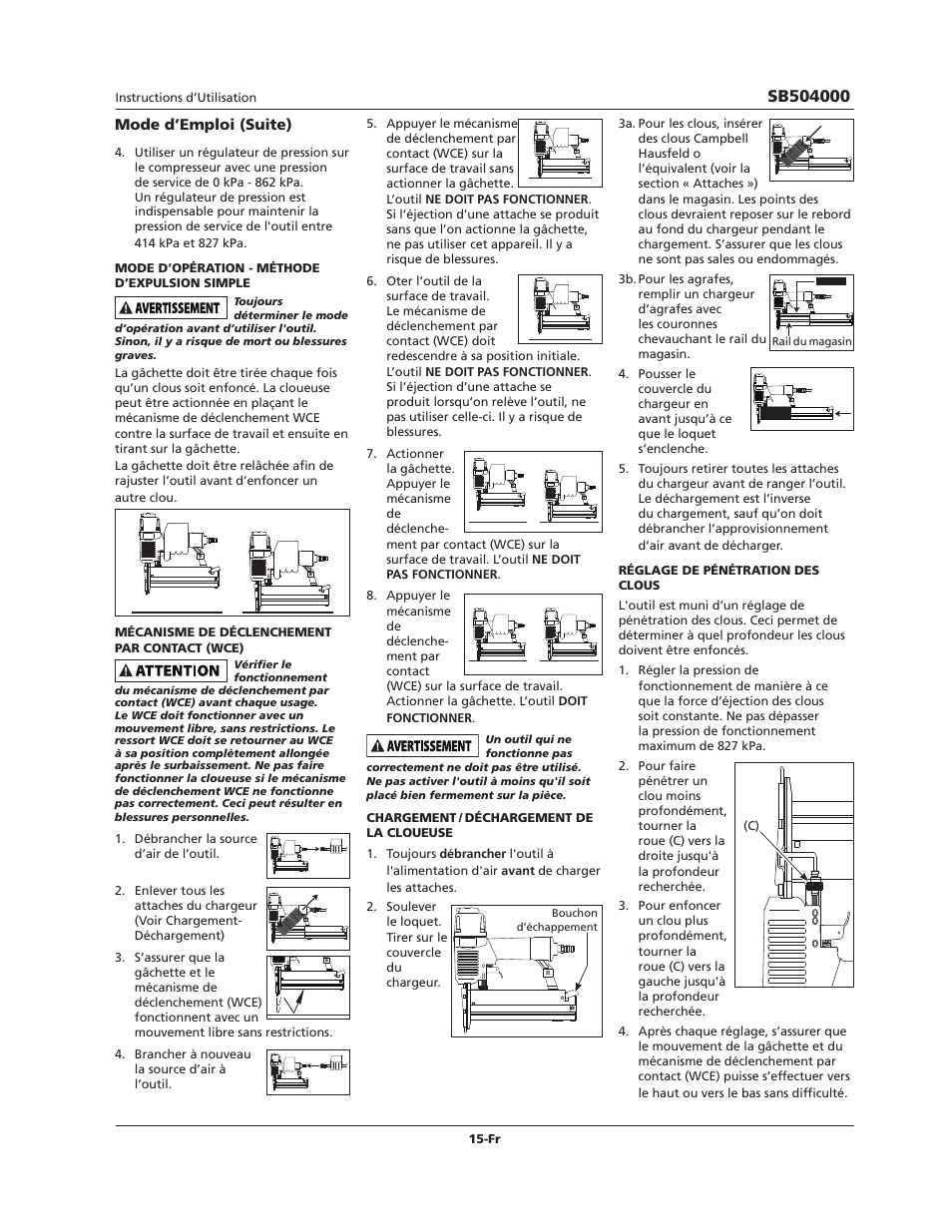 Campbell Hausfeld SB504000 User Manual | Page 15 / 32