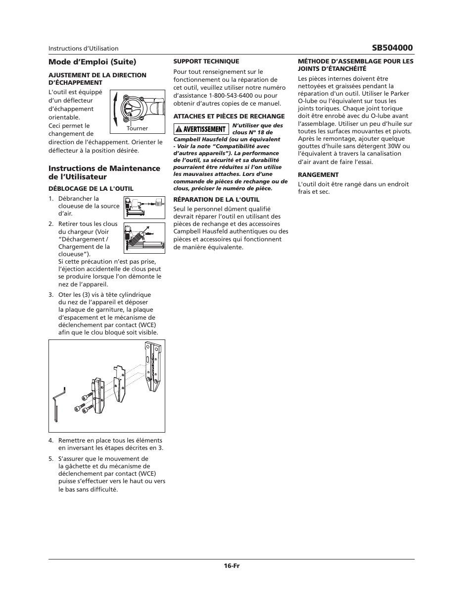 Campbell Hausfeld SB504000 User Manual | Page 16 / 32