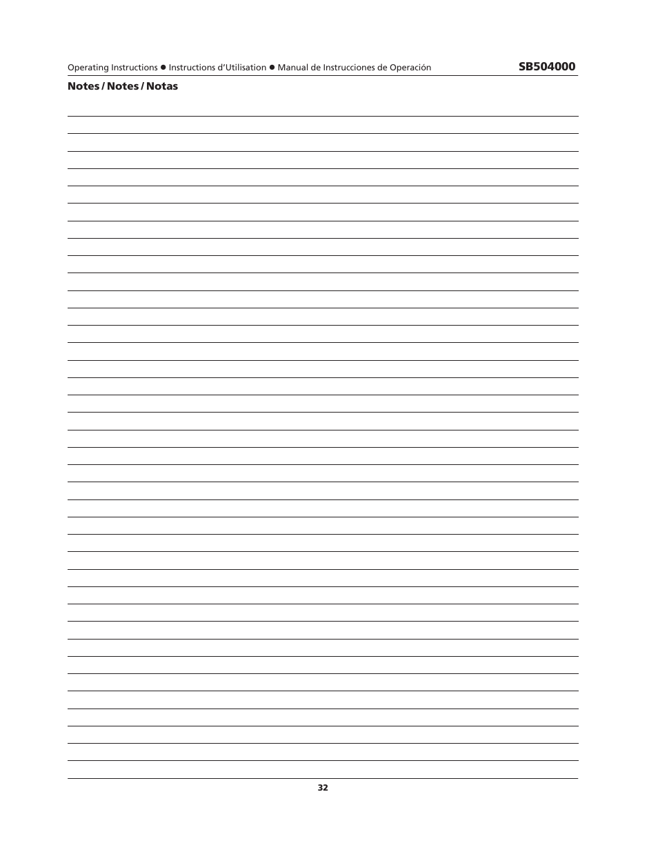 Campbell Hausfeld SB504000 User Manual | Page 32 / 32