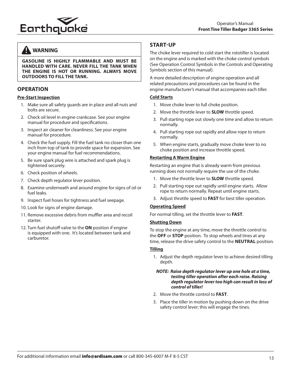 EarthQuake 16095 REV3 User Manual | Page 13 / 24