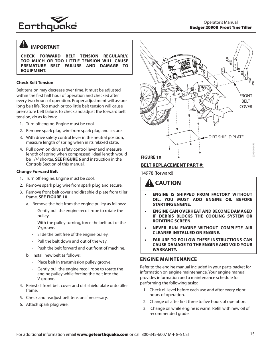 Caution | EarthQuake 20908 User Manual | Page 15 / 24