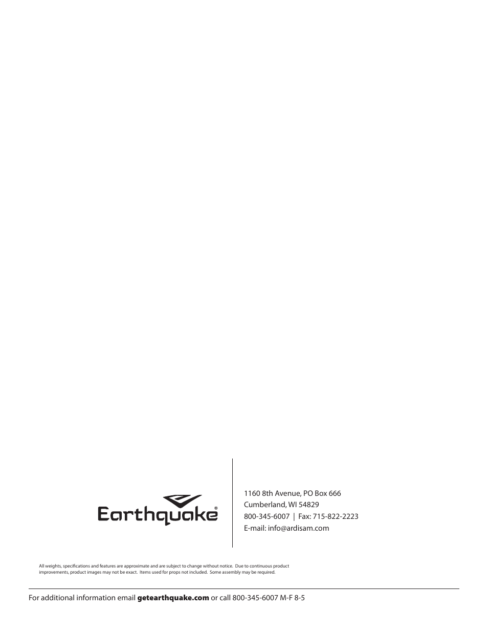 EarthQuake 20908 User Manual | Page 24 / 24