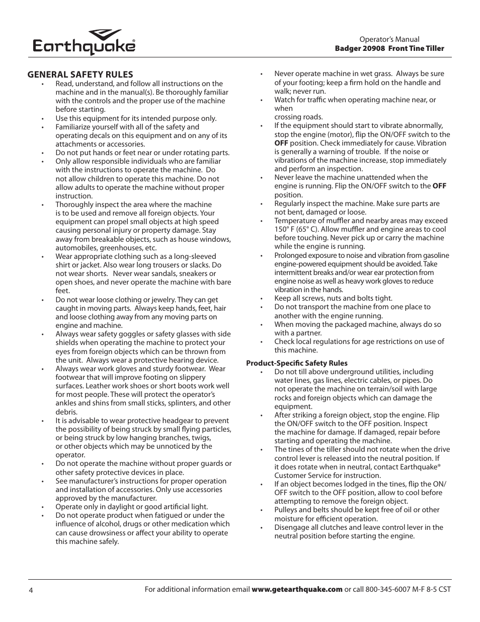 EarthQuake 20908 User Manual | Page 4 / 24
