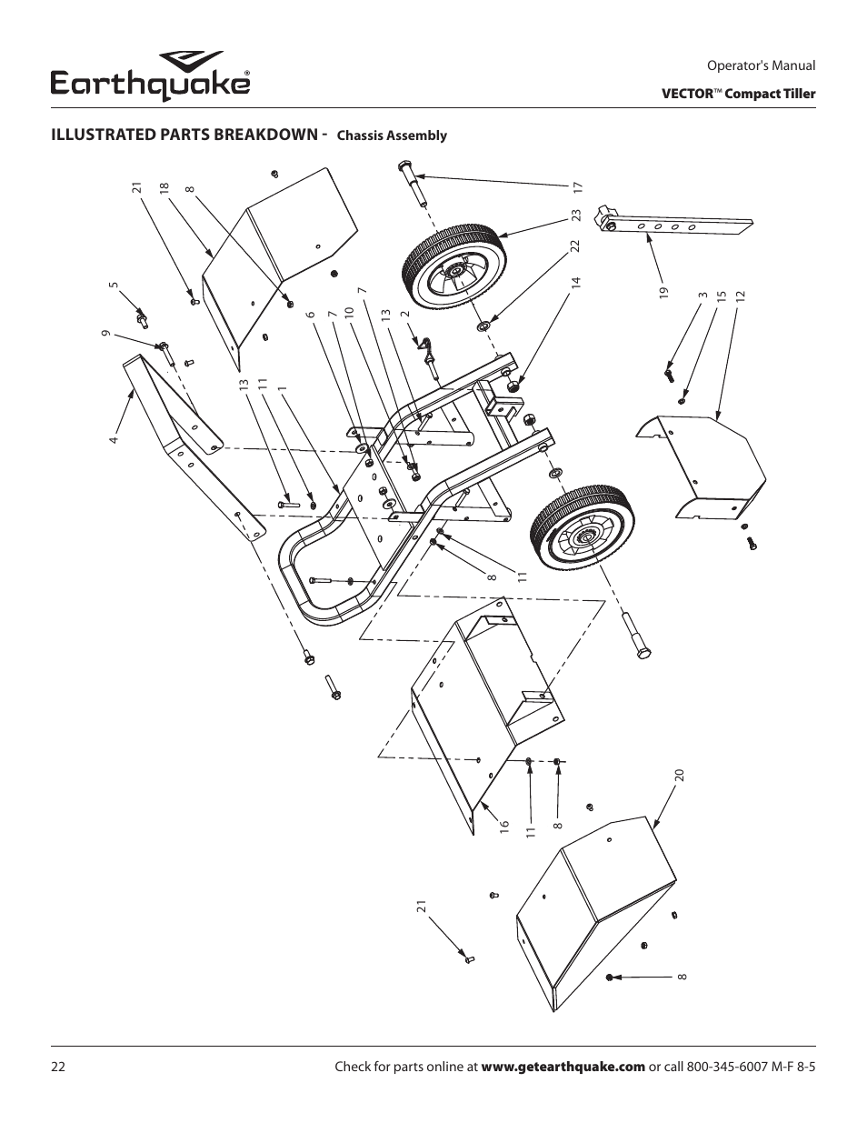 Illustrated parts breakdown | EarthQuake 26750 User Manual | Page 22 / 28