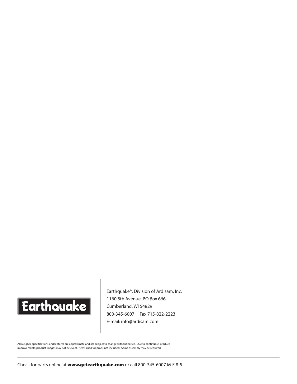 EarthQuake 26750 User Manual | Page 24 / 24